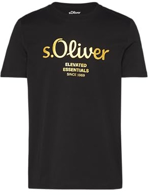 T-Shirt mit Gold- oder Silber-Print schwarz XL