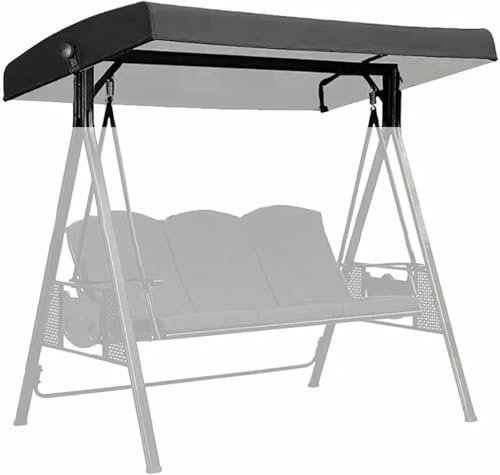 LASDERTV Replacement Canopy for Swing Seat 2 3 Seater Hammock Cover Top Garden Outdoor, Patio Swing Canopy Cover Waterproof Swing Top Cover,Coffee,191x120x18/20cm