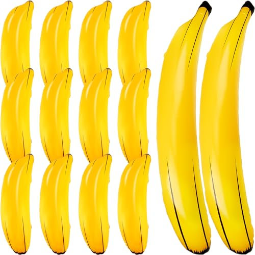 14 Stück 180 cm 66 cm aufblasbare Bananen Requisiten zum Aufblasen von Bananen Ballons Spielzeug aufblasbare Bananen Pool Schwimmhilfe für Junggesellinnenabschiedsspiele Sommer Wasserspaß Dekor