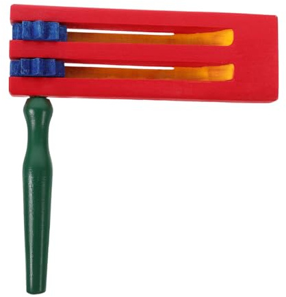 Alasum Holz Ratsche Handheld Holzcastagnetten Musikspielzeug Früherziehung Percussion Instrument mit Klarem und Langlebiger Verarbeitung