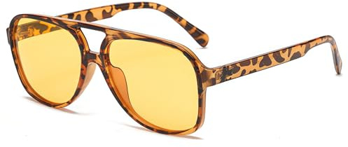 RUNHUIS Vintage Herren Polarisiert Sonnenbrille Damen Retro Oval 70er überdimensional Klassisch Pilotensonnenbrille UV400 Schutz