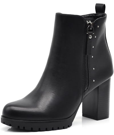 IF Fashion Scarpe da Donna Francesine Ricamo Tacco Grosso Pelle Sintetica CH1990