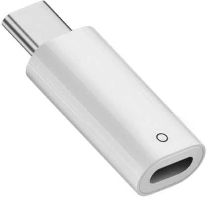 Lethra USB C to Pencil Adapter, Pencil Charging Adapter for Apple Pencil 1st Generation, Lightning to USB C Charging Adapter with Bluetooth Pairing for iPad 10th/11th White