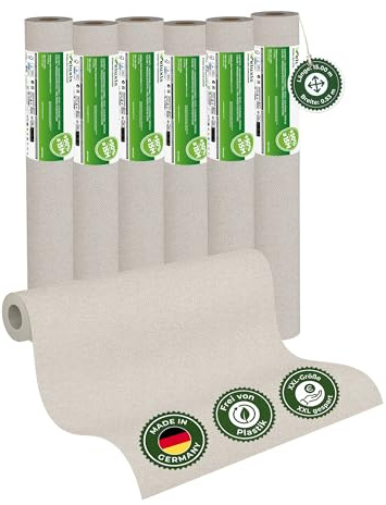 Veluxis Vliestapete 6er-Set UNI einfarbig Cremebeige – 15,00 m × 0,53 m | matt, waschbeständig, stoßfest, Made in Germany