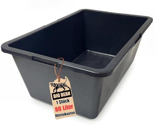 BigDean Mörtelwanne 80 Liter 78x47x30 cm Eckig Pflanztopf Miniteich