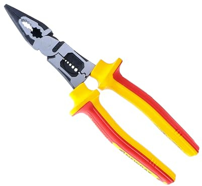 CCLIFE VDE & GS Multifunktionszange 240mm 7-in-1 1000V Elektrozange Cr-V | VDE 1000V & GS | 7-in-1 | 60Cr-V Stahl | 56-62 HRC Schneide | schmaler Kopf | brüniert | rutschfester Griff