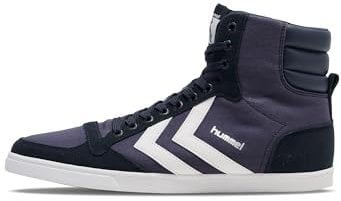 hummel Unisex Slimmer Stadil High Top, Dress Blue White 63 511 7647, 38 EU