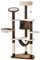 PawHut Árbol Rascador para Gatos Grande 65x50x153 cm Torre para Gatos Centro de Actividades con Múltiples Plataforma Poste Hamaca Bolas de Juguete y Cueva Marrón