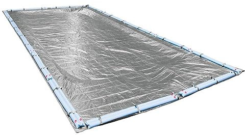 Pool Mate 552545R - Cubierta de alberca de Invierno, Color Plateado Resistente, Piscinas enterradas de 25 x 45 pies