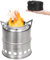 Lixada Portable réchaud Camping Alcool Bois Poêle en Acier Inoxydable Cuisine Grill pour la randonnée, Le Pique-Nique, Le Camping