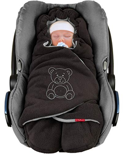BYBOOM Baby Einschlagdecke für Babyschale, Universal Winter Decke/Kuscheldecke/Fußsack für Kindersitz, Kinderwagen oder Buggy, flauschig, kuschelig-warm, gemütlich und sehr weich