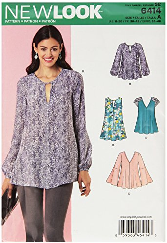 New Look Sewing Pattern N6414 Misses’ Tunic and Top with Neckline Variations