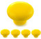 Ganzoo 4x Poignée-bouton rond en porcelaine/céramique, bouton de meuble, couleur: jaune
