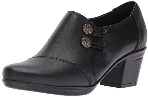 Clarks Women's Emslie Warren Slip-On Loafer, Black Leather, 7.5 UK