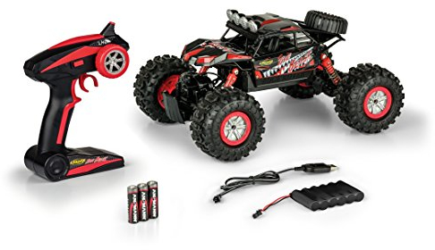 Carson – The Beast 1:12 – RC-Auto als Amphibienfahrzeug, 100% RTR, für Land und Wasser, robust und wasserfest, mit 2.4G Fernsteuerung, Schwarz