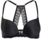 DOBREVA Damen Vorderverschluss Push Up BH mit Bügel Soft T Shirt Tiefen Ausschnitt BHS Neckholder Gepolsterter Schwarz 80C