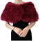 Damen-Umhänge, natürliche Feder, Haken, Brautschmuck, Schal, Stola, Hochzeit, Party, Amaranthine, One size