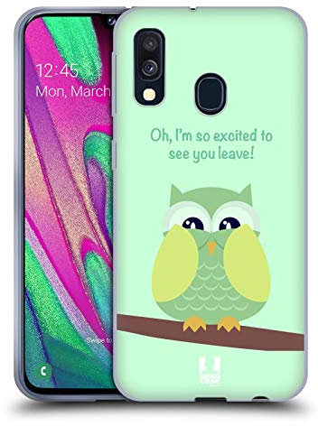 Head Case Designs Ala Lime Perfidi Gufi Custodia Cover in Morbido Gel Compatibile con Samsung Galaxy A40 (2019)