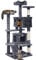 Yaheetech Árbol Rascador para Gatos con Plataforma Torre Escalador para 1-3 Gatos Medianos con Bolas 49x49x138.5cm Gris Oscuro
