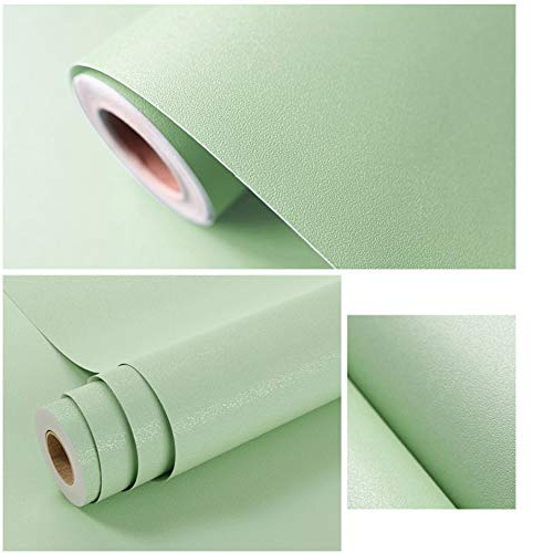 Bai You Mei Klebefolie Uni Matt Dekofolie Möbelfolie Tapeten Selbstklebende Folie,für Küchen, Badezimmer,grün PVC,Wasserdicht ohne Phthalate,5m*60cm
