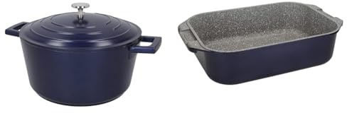 MasterClass Large Roasting Tin with Handles + MasterClass Lightweight Casserole Dish with Lid