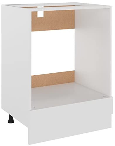 vidaXL Herdumbauschrank Küchenschrank Ofenschrank Backofenschrank Herdschrank Küchenzeile Küchenmöbel Backofen Weiß 60x46x81,5cm Holzwerkstoff
