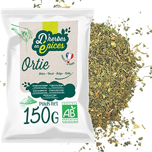 D'HERBES EN EPICES | Feuilles d' Ortie bio 150g | Tisane et infusion en vrac | Certifié biologique