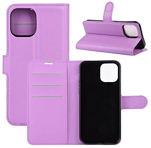 König Design Handyhülle kompatibel für Apple iPhone 12/12 Pro Schutztasche Case Cover Klapptasche Violett