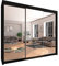 INTERWOOD Modern Full Mirror 2&3 Sliding Doors Wardrobe With Adjustable Shelves, Hanging Rails, Bedroom Furniture (Black 250cm)