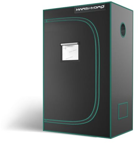 MARS HYDRO 3x1.6 Advanced Grow Tent, 36x20x63 High Reflective Mylar 1680D for Hydroponics Indoor Plant Growing, with Observation Window,Floor Tray and Smooth Zipper for TS600
