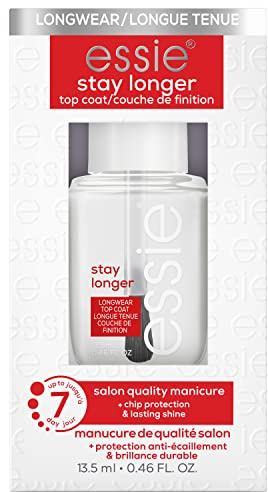 essie Nail Care, Salon-Quality Longwear Top Coat, 8-Free Vegan, Stay Longer, 0.46 fl oz