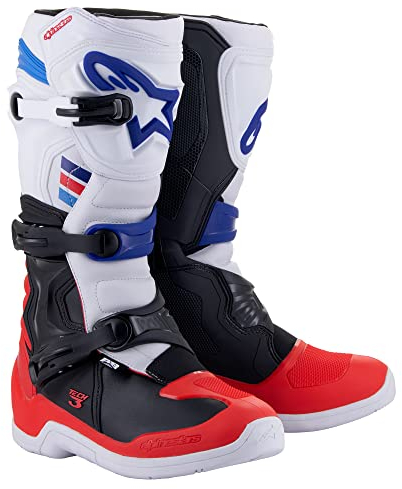 Alpinestars Tech 3 Stivali Motocross, nero/bianco/rosso/blu, 6 (39)