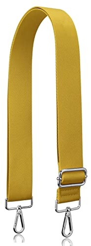 Allzedream Handtasche Riemen verstellbarer Ersatz Umhängetaschen Breite Taschengurte (Gelb-Silber Hardware)