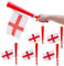 Toyland® 6 x England Flag and Horn - World Cup - Euros - Football Match Noisemakers