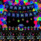 65 PCS Glow Party Supplies Set Glühen in der dunklen Geburtstag Banner UV Schwarzlicht Reaktive Kuchen Topper wirbelt Neon Fluoreszierende Neon Sterne Musikalische Girlanden Neon Party Dekorationen…