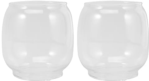 SOLUSTRE Öllampe Glaszylinder 2 Petroleumlampe Schornstein Hängend Hurrikan Laterne Glasabdeckung Öllampenschirm Für Vintage Teelichter Kerzen Lampen Sturmlaterne Ersatzglas