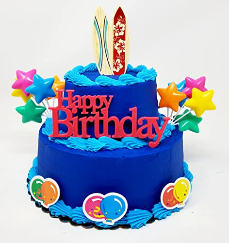 Surfer Surfboard Surfing Surf Themed 8 Piece Birthday Cake Topper Set