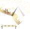 Weiss Eid Tischdecke, 130x220cm Große Ramadan Mubarak Dekoration, Rechteckige Kunststoff Tischdecke Mit Mond und Stern für Zuhause, Islam, Muslimische Party