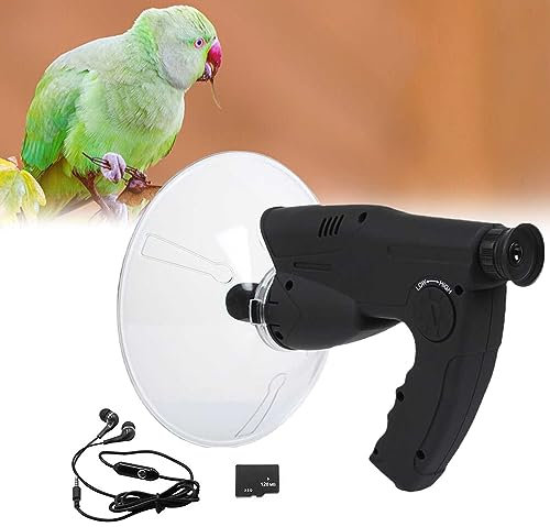 WENCY Microfono Direzionale Parabolico con Carta TF per Dispositivo di Ascolto a Lungo Distanza Fino a 300 Ft Amplificatore Monoculare con Ingrandimento 8X