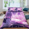 MUNOOR Housse de Couette 140x200 Fille Animée avec Fermeture Éclair Violet Parure de Lit 1 Personne Enfant Fille Garçon Microfibre Ensemble de Literie avec 2 Taies d'oreiller