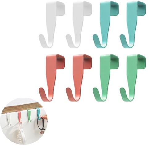 bssmmai Türhaken aus Edelstahl, 8 Stück Türhaken Bunte Haken Edelstahl Kleider Haken 4 Farben, Garderobenhaken Außen Haus Türhaken zum Einhängen für Schranktür und Zimmertür