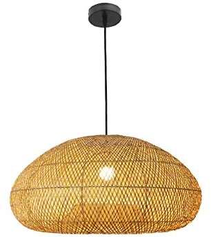 MODEBHD Handgewebte 40 cm Pendelleuchte, südostasiatische Retro-Pendelleuchte, japanische einfache Tatami-Heimdekoration, Hängelampe, Studie, kreative Deckenleuchte, Leuchte