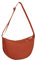 HIOQFR Halbmond Tasche Damen Schultertasche Hobo Casual Crossbody Bag Umhängetasche Stoff Got Bag Moon Bag Small Halfmoon Handtasche mit Reißverschluss Bauchtasche verstellbarer Schultergurt-Orange