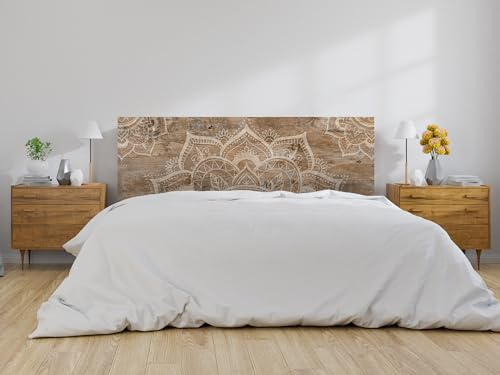 Oedim Kopfteil für Bett, PVC, Holzoptik, Mandala_H132, verschiedene Größen, leicht, elegant, robust und wirtschaftlich (helles Holz, Mandala_H132, 200 x 60 cm)