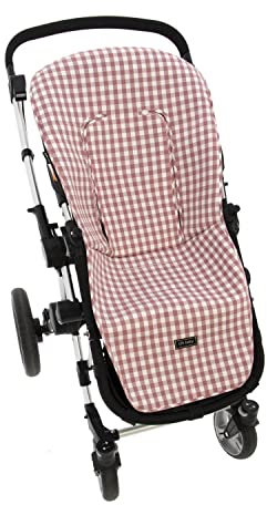 Funda de Verano para Silla Paseo Universal Rosy Fuentes- Colchoneta para Carrito Bebé- Transpirable-Compatible con Bugaboo, Jane, Concord, Baby Jogger, Bebecar…-Rosa Palo