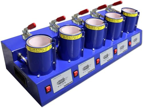 Mug Heat Press Machine 5 in 1Sublimation Printing for 11oz Mugs Durham Mugs Cups Hot Transfer Printing MP105x5