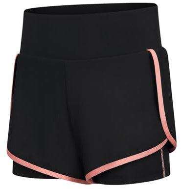 Hotfiary Mädchen 2 in 1 Shorts mit Innenfutter, Sommer Laufshorts, Teens Kinder Fußball Volleyball Radfahren Athletic Shorts, Active Biker Shorts, Schule PE Sport Tennis Shorts