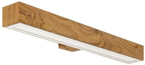 LED Wood Spiegelleuchte Bad aus Eichenholz 60 cm - Handgefertigte Wandleuchte Innen Holz - Wandlampe Badezimmer, Schlafzimmer und Flur - Spiegel Lampe Wand 24 W 1600 Lm Neutralweiß Licht 4000 K