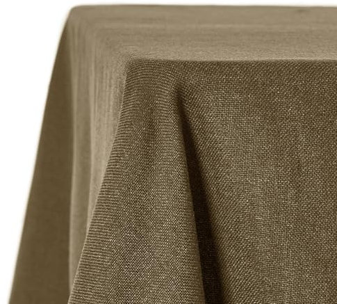 Deconovo Abwaschbare Tischdecke Wasserabweisende Tischdecken Leinenoptik Rechteckig Tischwäsche Lotuseffekt Tischtuch für Esszimmer Küche Wohnzimmer pflegeleicht, 240x140 cm, Ockerbraun, 1 Stück