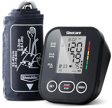 Tensiomètre Bras électronique - Grand Écran LCD - Alimentation Double - Taille de Brassard Réglable - Mémoire de 2 * 99, Tensiometre bras avec Fonction de Détection Battements Irréguliers (Noir)